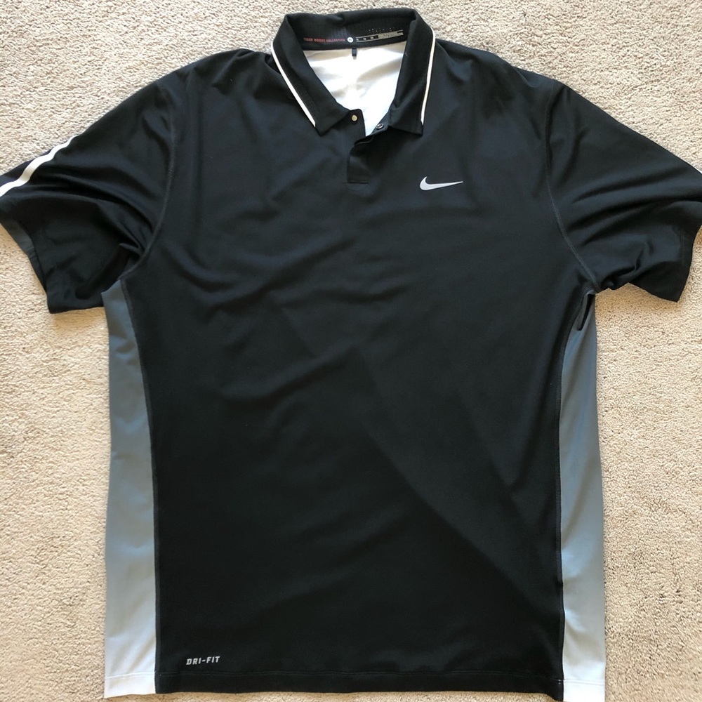 Black Tiger Woods Nike Collection Polo Size XL
